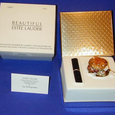 Estee Lauder By Jay Strongwater Beautiful Enchanted Mushroom Solid Perfume Compact Lot 27