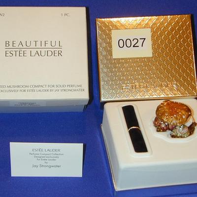 Estee Lauder By Jay Strongwater Beautiful Enchanted Mushroom Solid Perfume Compact Lot 27