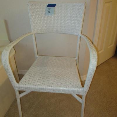White Metal Wicker Chair