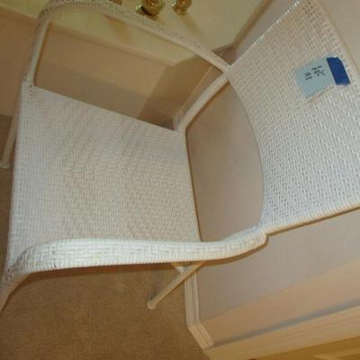 White Metal Wicker Chair