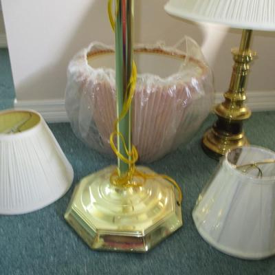 Brass Table and Floor Lamps