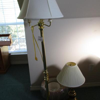 Brass Table and Floor Lamps