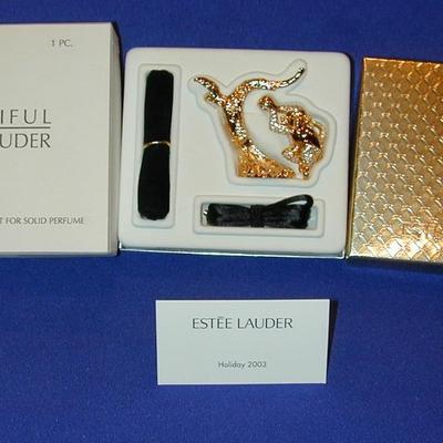 Estee Lauder Beautiful Charming Monkey Solid Perfume Compact Lot 32