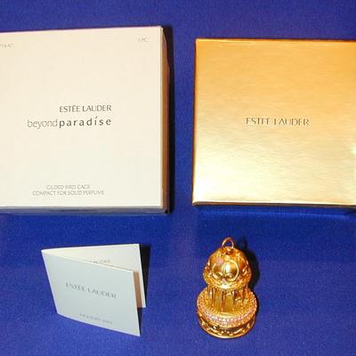 Estee Lauder Beyond Paradise Gilded Birdcage Solid Perfume Compact Lot 35