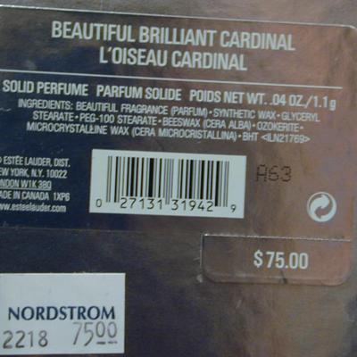 Estee Lauder Beautiful Brilliant Cardinal Solid Perfume Compact Lot 38
