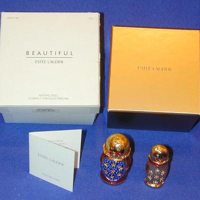 Estee Lauder Beautiful Nesting Doll Solid Perfume Compact Lot 42