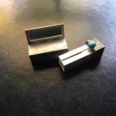 STERLING SILVER ANTIQUE LIPSTICK COMPACT