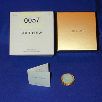 Estee Lauder Youth Dew Flower Cameo Solid Perfume Compact Lot 57