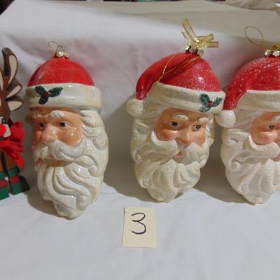 Item 3 -- Santa Heads, Reindeer