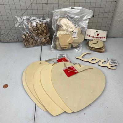#25 Wooden Heart & Love Crafting Pieces