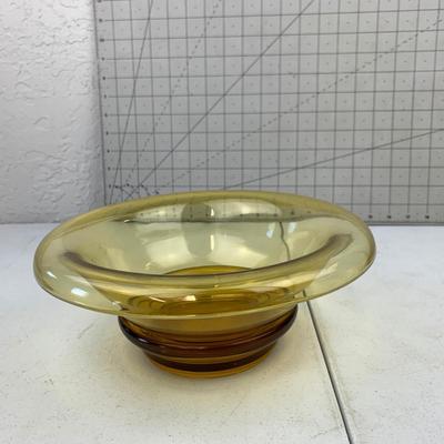 #48 Vintage Yellow/Amber Glass Bowl & Plate