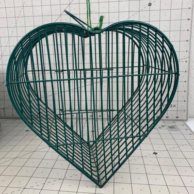 #87 Green Heart Bird Cage