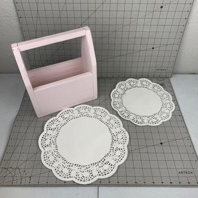 #91 Paper Doilies & Pink Milk Tote