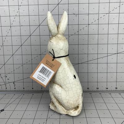 #97 Ceramic Rabbit Distressed Cream