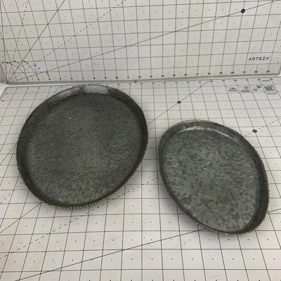 #104 2pc Galvanized Metal Deocrative Plates