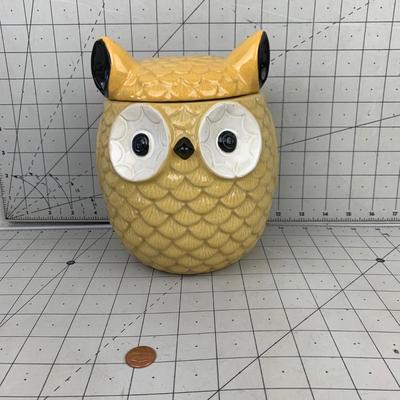 #176 Yellow Owl Cookie Jar