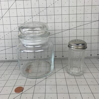 #219 Glass Kitchen Jar & Shaker