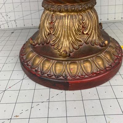 #262 Gorgeous Lamp Base- Red/Gold Detail