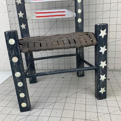 #295 American Flag Porch Chair Mini