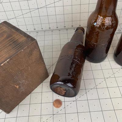 #299 Root Beer Bottles & Wood Box