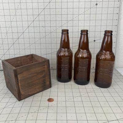 #299 Root Beer Bottles & Wood Box