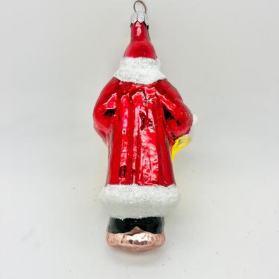 1206  Christopher Radko Hand Glass Santa with Bag Ornament