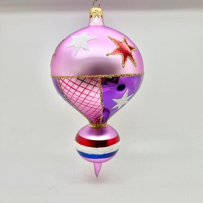 1209  Christopher Radko Hand Blown Glass Star Purple Balloon Ornament