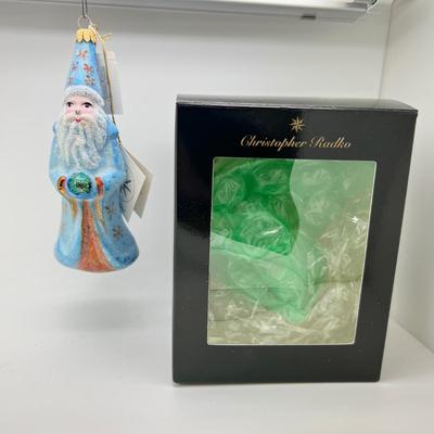 1212  Christopher Radko 1996 Hand Blown Glass Slim Wizard Ornament