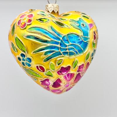1225 Christopher Radko Handblown Glass Blue Bird Ornament