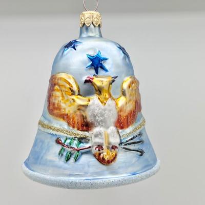 1229 Christopher Radko Handblown Glass Liberty Bell Ornament