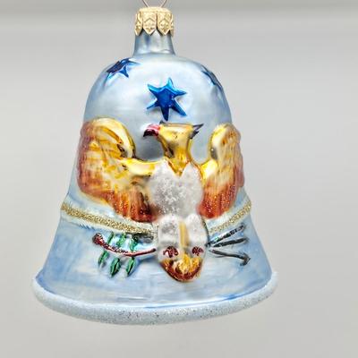 1229 Christopher Radko Handblown Glass Liberty Bell Ornament