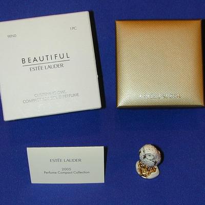 Estee Lauder Beautiful Glistening Owl Solid Perfume Compact Lot 71