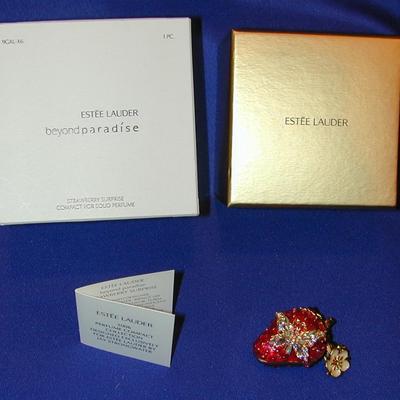 Estee Lauder By Jay Strongwater Beyond Paradise Strawberry Surprise Solid Perfume Compact Lot 76