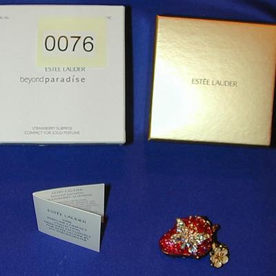 Estee Lauder By Jay Strongwater Beyond Paradise Strawberry Surprise Solid Perfume Compact Lot 76