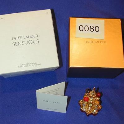 Estee Lauder Sensuous Cathedral Square Solid Perfume Compact Lot 80