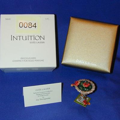 Estee Lauder By Jay Strongwater Intuition Precious Bird Solid Perfume Compact Lot 84