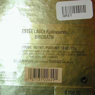 Estee Lauder Pleasures Birdbath Solid Perfume Compact Lot 89