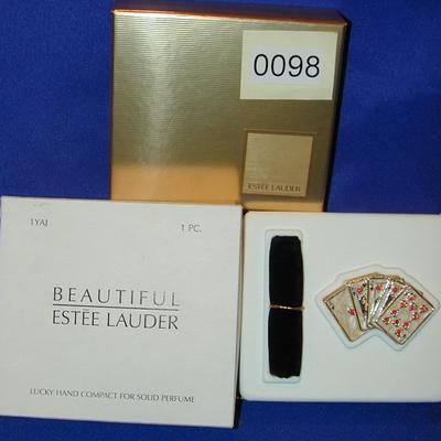 Estee Lauder Beautiful Lucky Hand Solid Perfume Compact Lot 98