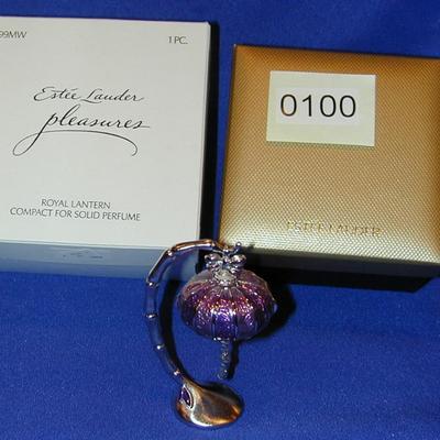 Estee Lauder Pleasures Royal Lantern Solid Perfume Compact Lot 100
