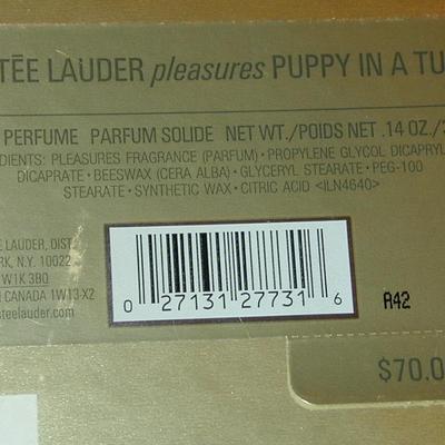 Estee Lauder Pleasures Puppy In A Tub Solid Perfume Compact Lot 102