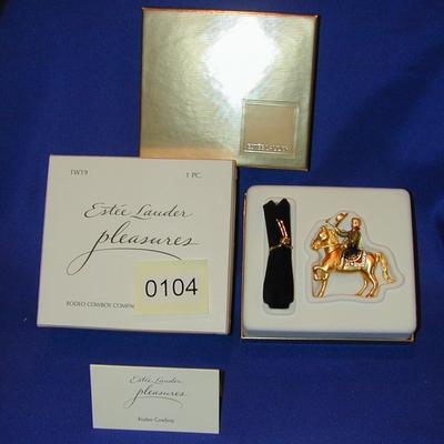 Estee Lauder Pleasures Rodeo Cowboy Solid Perfume Compact Lot 104