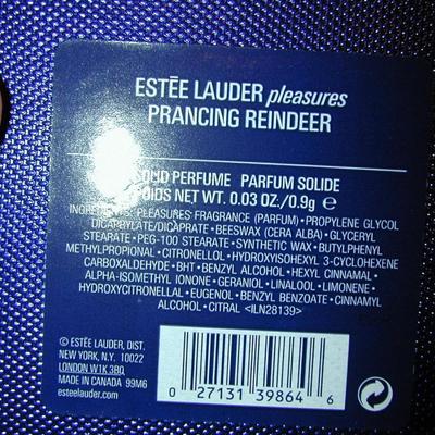 Estee Lauder Pleasures Prancing Reindeer Solid Perfume Compact Lot 106 - READ