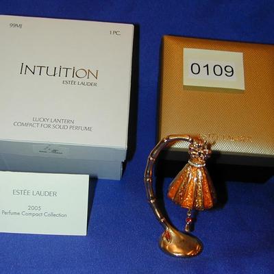 Estee Lauder Intuition Lucky Lantern Solid Perfume Compact Lot 109