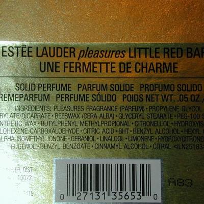 Estee Lauder Pleasures Little Red Barn Solid Perfume Compact Lot 116