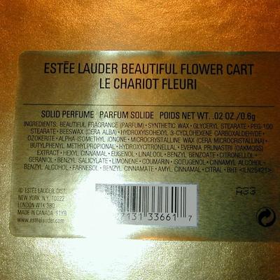 Estee Lauder Beautiful Flower Cart Solid Perfume Compact Lot 133