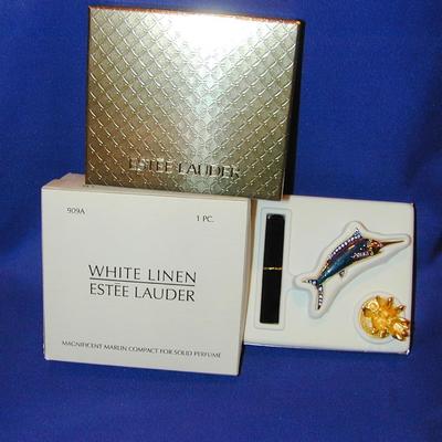 Estee Lauder White Linen Magnificent Marlin Solid Perfume Compact Lot 146