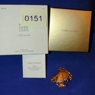 Estee Lauder White Linen Sand Crab Solid Perfume Compact Lot 151