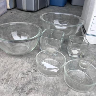 Pyrex bowls  candle holders