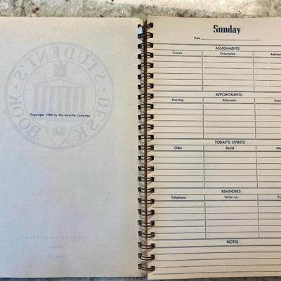 Vintage 1950 Mount Holyoke Desk Book Appointment Book Calendar