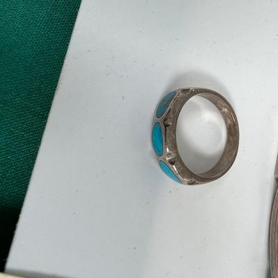 Navajo Artist Earl Plummer Sterling  turqouise link bracelet,matching turquoise  Ring